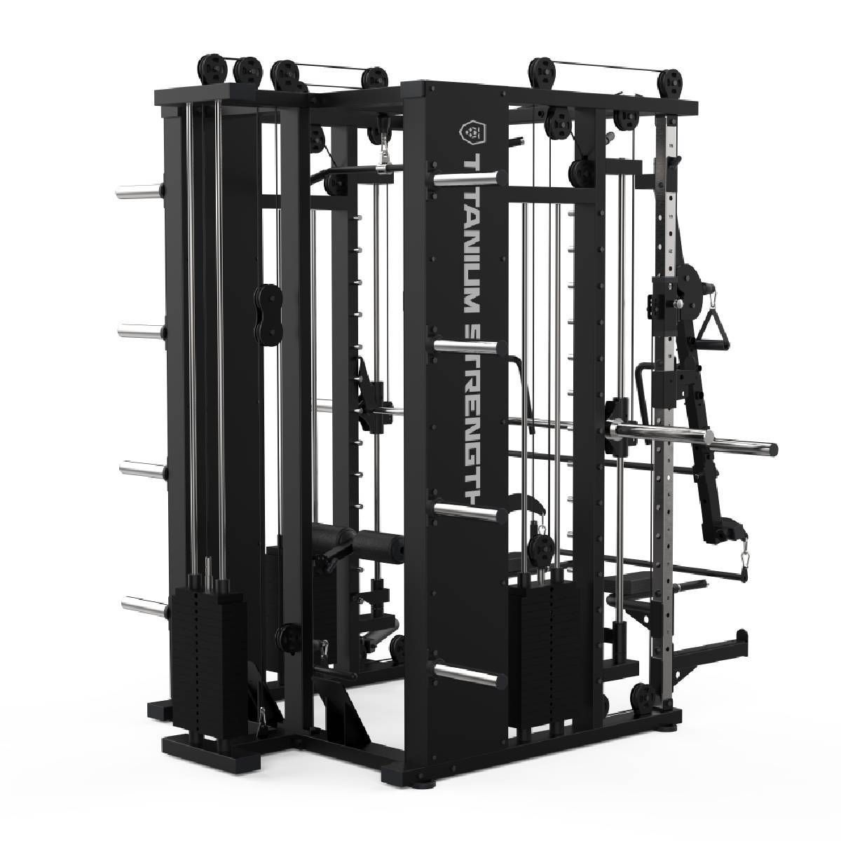 Titanium B300 All-in-One Functional Trainer, Smith Machine, Rack + High and Low Pulley + 270 kg of Weight Stack Included - Image 5
