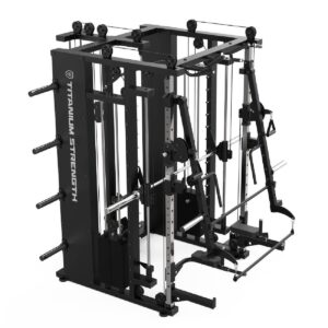 Titanium B300 All-in-One Functional Trainer, Smith Machine, Rack + High and Low Pulley + 270 kg of Weight Stack Included